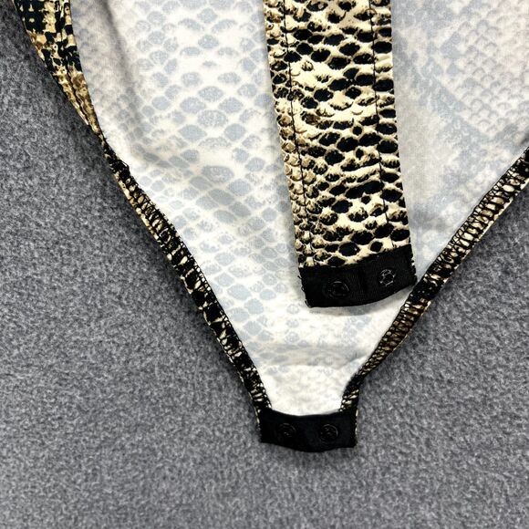 Hera Collection Bodysuit Womens Small Snake Skin Print Sleeveless Snap Celebrity - Picture 11 of 14